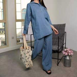 Casual Denim Lounge Shirt