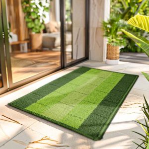 Green Ombre Gradient Outdoor Welcome Mat